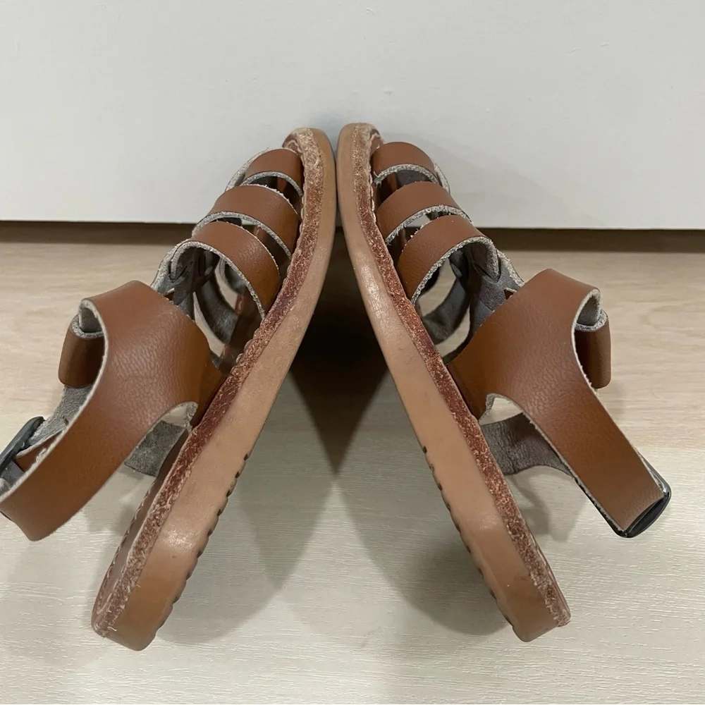 Freshly Picked Brown Leather Kids Sandals